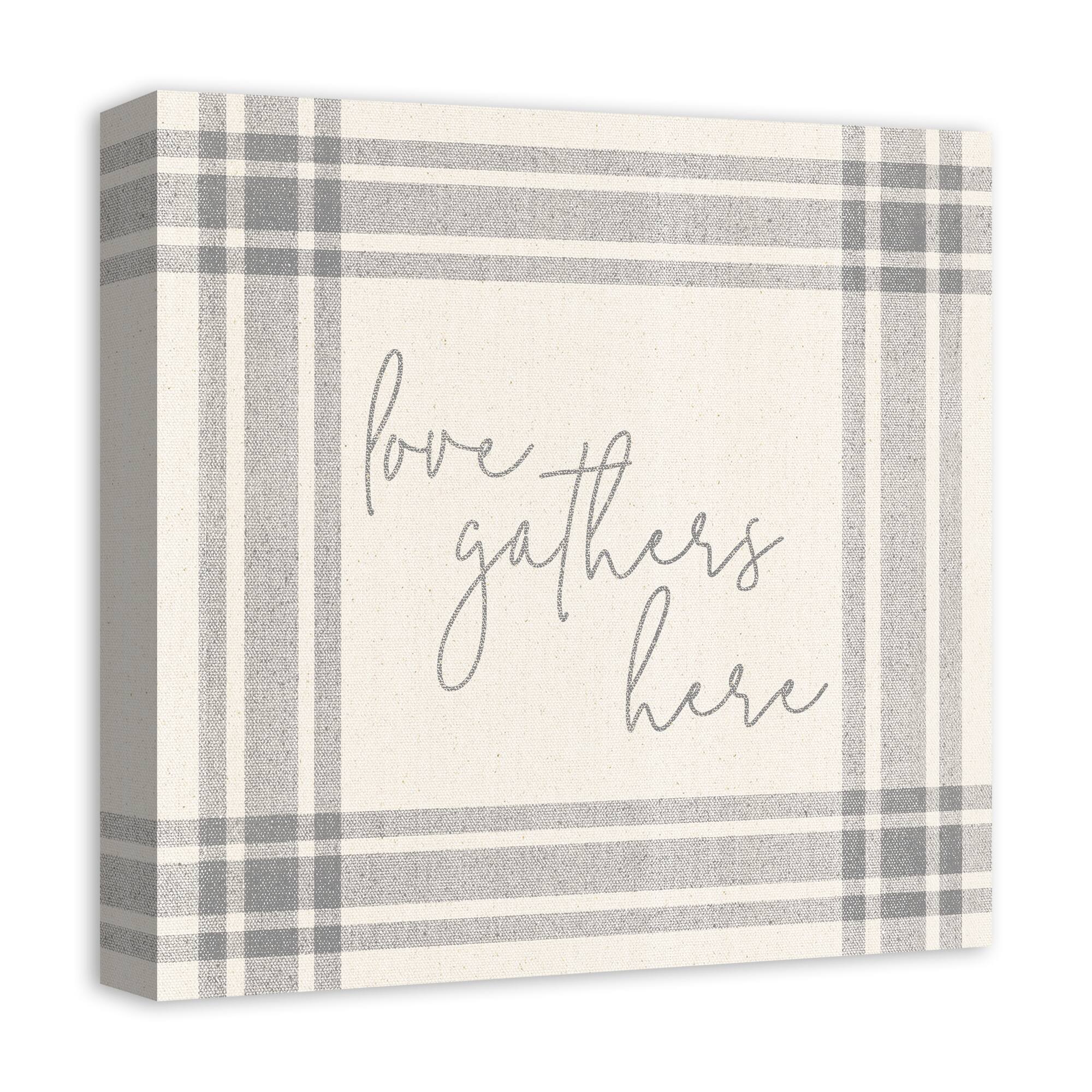 Love Gathers Here 16" x 16" Canvas Wall Art